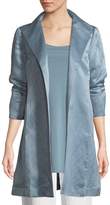 Thumbnail for your product : Eileen Fisher Organic-Linen/Silk Satin High-Collar Coat
