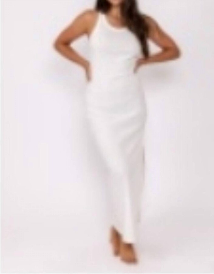 Rusty Sunset Tank Maxi Dress In White