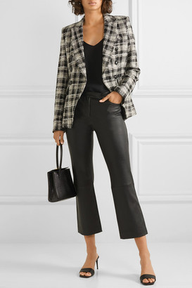 Veronica Beard Miller Dickey Double-breasted Crystal-embellished Checked Tweed Blazer - Black