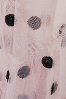 Thumbnail for your product : Marchesa Notte Tiered Polka-dot Sequin-embellished Tulle Gown