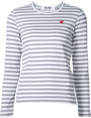 Comme des Garcons mini heart logo striped T-shirt