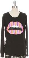 Thumbnail for your product : Markus Lupfer Sequin Stripe Lip Sweater