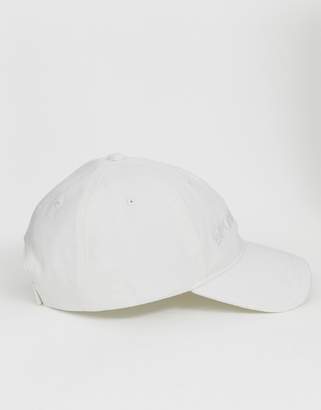 Emporio Armani canvas logo baseball cap in white
