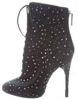 Thumbnail for your product : AlaÃ ̄a Round-Toe Metallic Boots Green AlaÃ ̄a Round-Toe Metallic Boots