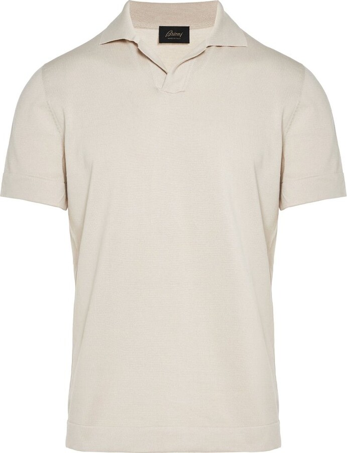 Brioni V-Neck Short-Sleeved Polo Shirt
