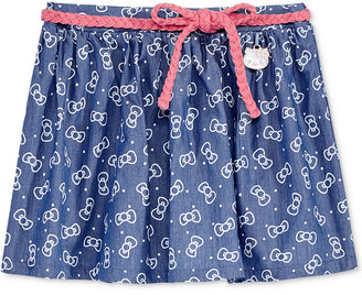 Hello Kitty Chambray Bow-Print Skirt, Toddler & Little Girls (2T-6X)