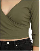 Thumbnail for your product : Miss Shop Rib Ballet Wrap Top