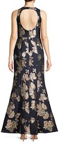 Thumbnail for your product : Aidan Mattox Floral Jacquard Side Slit Mermaid Gown