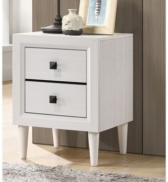 Corrigan Studio Transitional White Nightstands For Bedrooms With Drawers