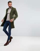 Thumbnail for your product : ASOS Wool Mix Overcoat In Khaki
