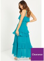 Thumbnail for your product : Quiz Turquoise Chiffon Frill Tiered Strappy Maxi Dress