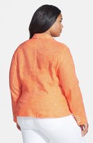 Thumbnail for your product : MICHAEL Michael Kors One-Button Stripe Linen Peplum Jacket (Plus Size)