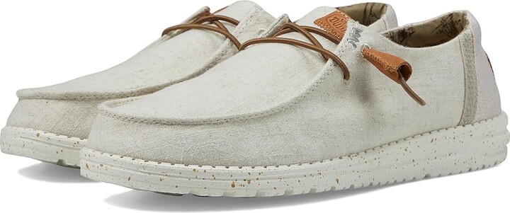 Hey Dude Wendy Washed Canvas Slip-On Casual Shoes (Cream) Women's