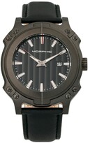 Thumbnail for your product : Morphic M68 Series, Black Case, Black Leather Band Watch w/Date, 44mm