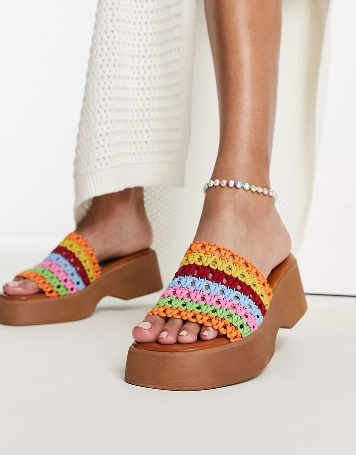 Yassu chunky mule sandals in multi - ShopStyle