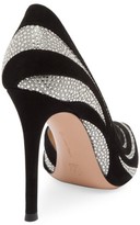 Thumbnail for your product : Gianvito Rossi Glitter Stripe Suede & Silk Pumps