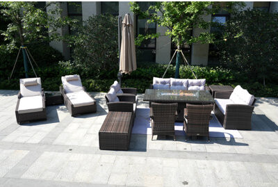 Direct Wicker Laurinda Wicker/Rattan 11 - Person Seating Group With Cushions