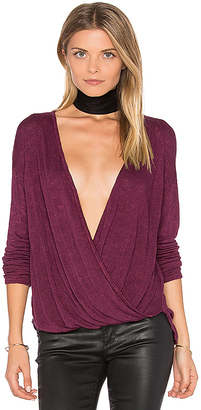 Velvet by Graham & Spencer Chantal Cross Front Top in Wine. - size XS (also in )