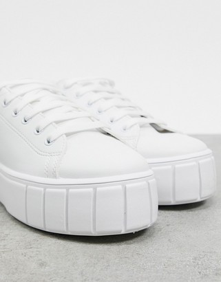 Schuh Mavis flatform lace-up sneaker in white