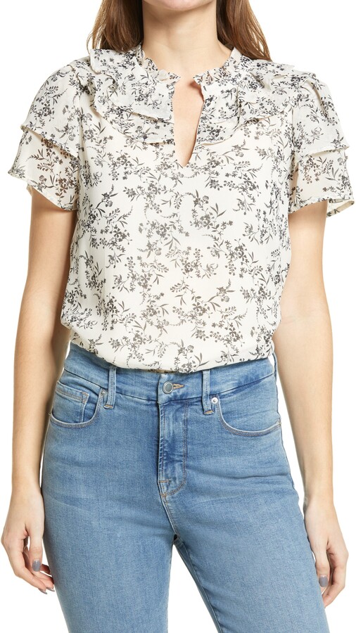 Floral Flutter Sleeve Blouse | Shop the world's largest collection 