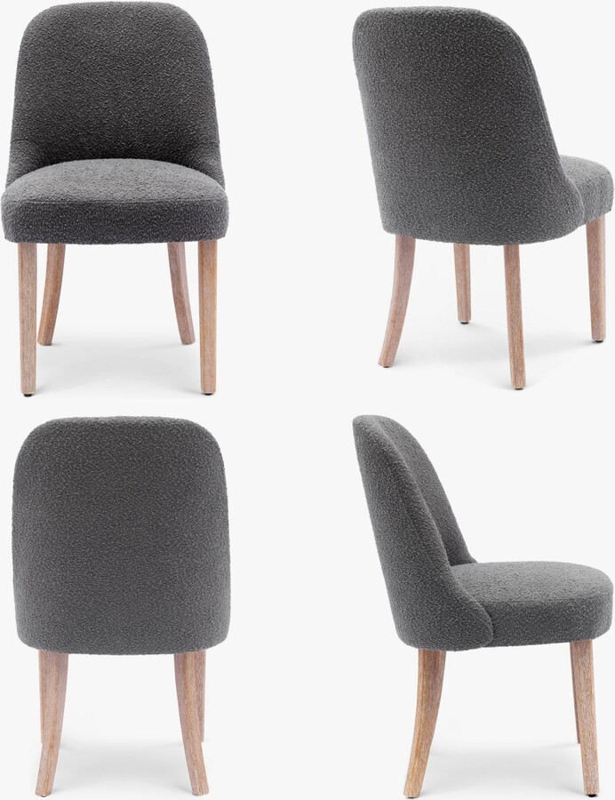 Westintrends Mid-Century Modern Upholstered Boucle Dining Chair (Set of 4)