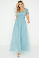 Thumbnail for your product : Little Mistress Clarita Blue Lace Mesh Maxi Dress