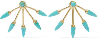 Pamela Love 5 Spike Gold-plated Turquoise Earrings - one size
