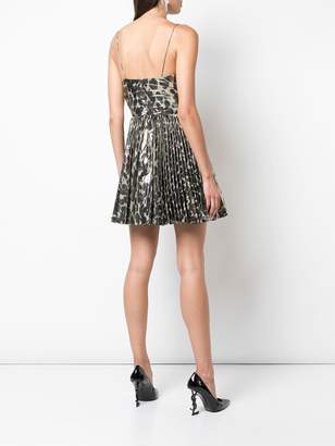 Saint Laurent shiny leopard print mini dress