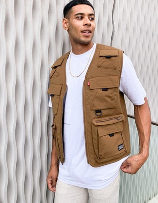 levi's drawstring utility vest