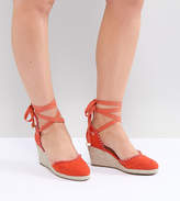 Thumbnail for your product : Truffle Collection Wide Fit Pom Espadrille Wedge