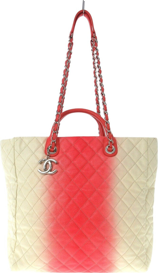 chanel tote bag red white