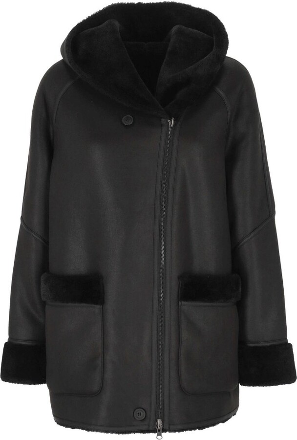 Urban Code Urbancode Hooded Shearling-Trim Coat