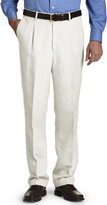 Thumbnail for your product : Oak Hill Waist-Relaxer Pleated Linen Suit Pants Casual Male XL