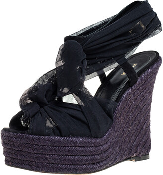 Suede Tie Wedge Sandal | Shop the worldâs largest collection of fashion | ShopStyle