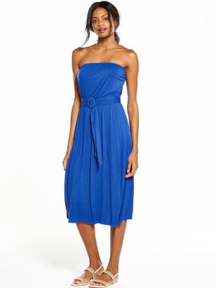 Very Strapless Belted Midi Dress