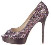 Thumbnail for your product : Jimmy Choo Glitter Platform Pumps