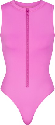 SKIMS, Swim, Skims Zipfront Sleeveless Onepiece Swimsuit Light Pink