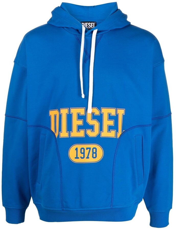 Diesel hoodie with logo and print - ShopStyle