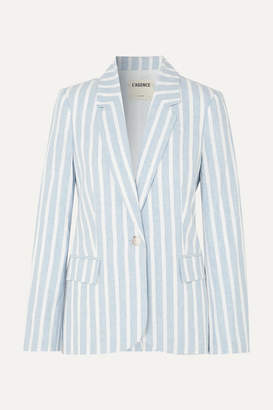 L'Agence Scout Striped Linen And Cotton-blend Blazer - Blue