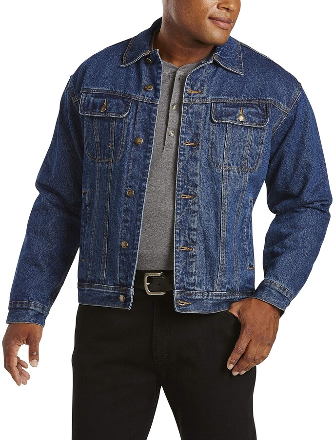 Wrangler mens Rugged Wear Flannel Lined Denim Jacket - blue - XXXXL -  ShopStyle