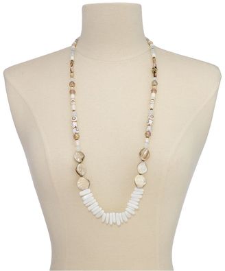 lonna & lilly Gold-Tone Multi-Stone & Shell Rope Necklace