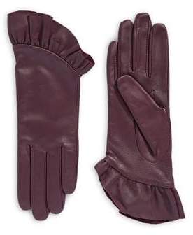 Etereo Ruffled Leather Gloves