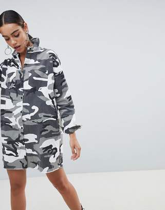 Missguided shirt dress in camo