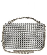 Thumbnail for your product : Stella McCartney Small Woven Faux Leather Shoulder Bag - Metallic