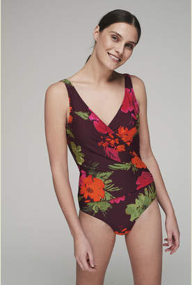 Long Tall Sally Floral Illusion Wrap Front Swimsuit