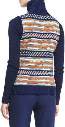 Diane von Furstenberg Carsyn Striped Sweater Vest, Midnight/Orange/Khaki