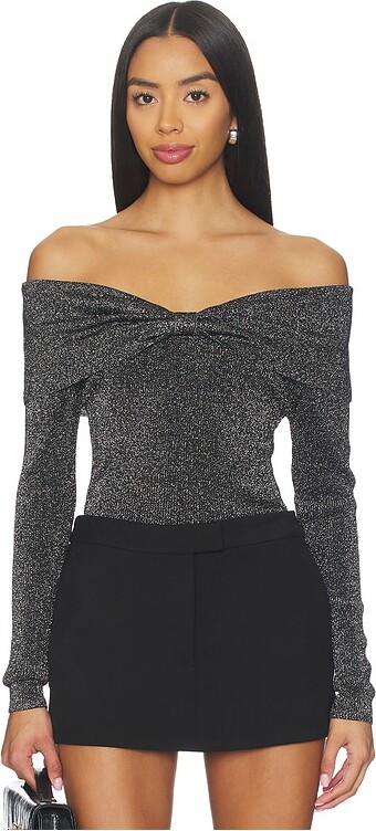 Central Park West Colette Ribbed Lurex Sweater