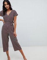 lipsy wrap short sleeve wide leg jumpsuit