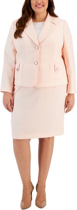 Le Suit Plus Size One-Button Midi Skirt Suit - Macy's