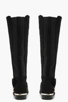 Thumbnail for your product : boohoo Buckle Trim Flat Rider Boots